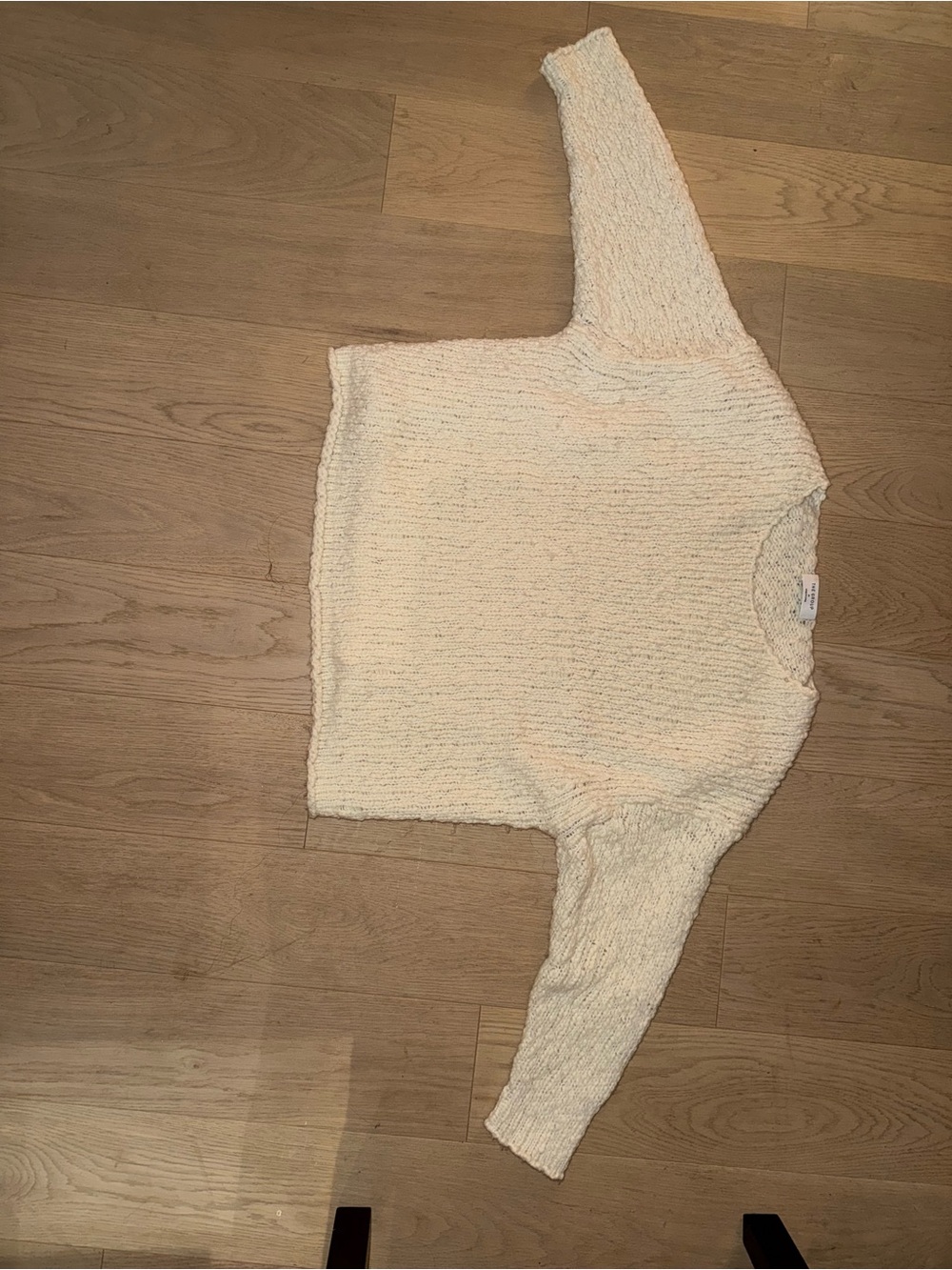Babaton Cream Textured Crewneck Sweater